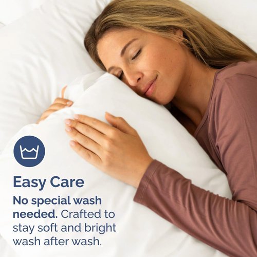 King Standard Pillow Cases - Soft Hotel Quality Covers for Comfy Bedding | 4 Piece Set in Antique White