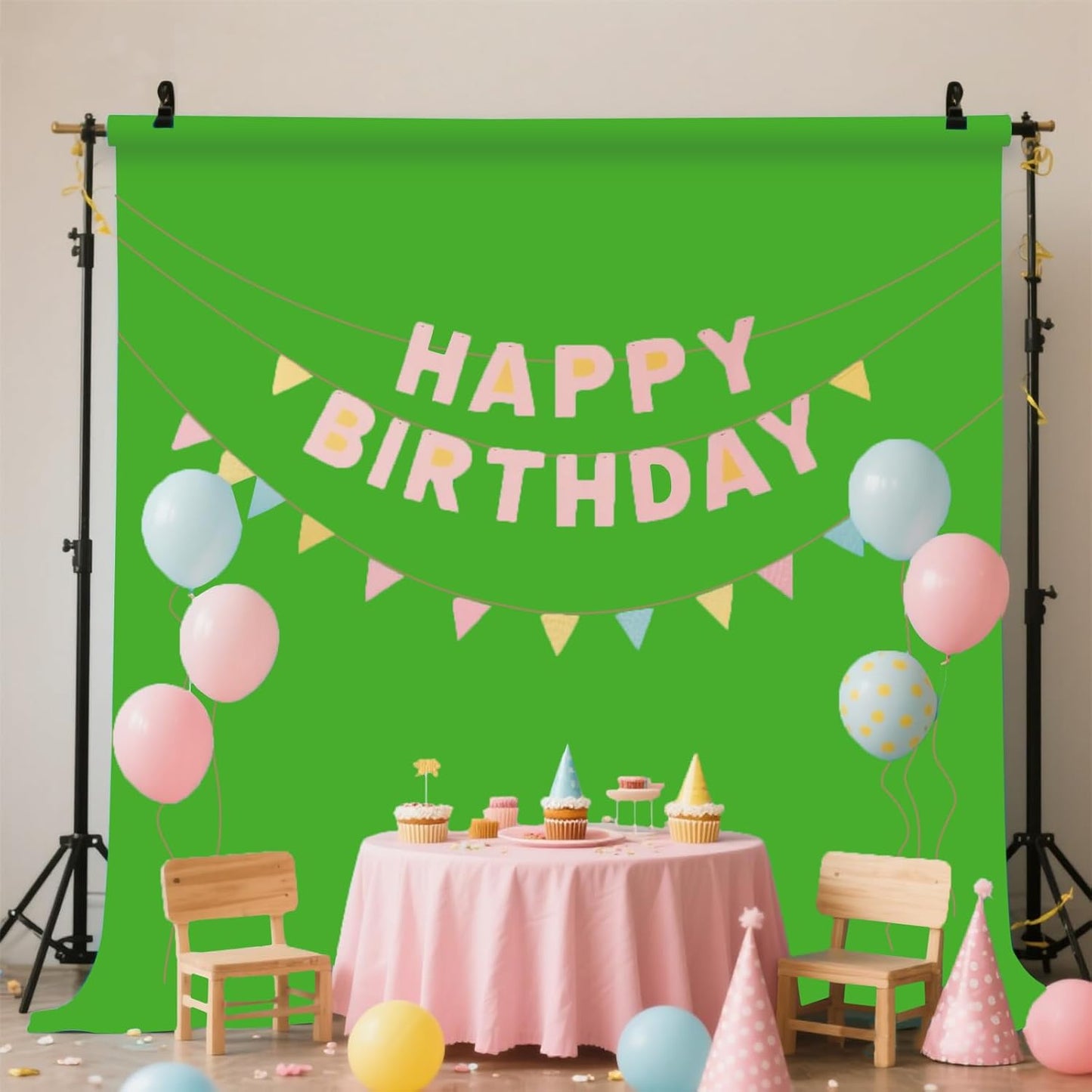 LYLYCTY 10x10FT Green Screen Photo Backdrop, Chroma Key Background for Photography, Live Streaming, Zoom Video Studio