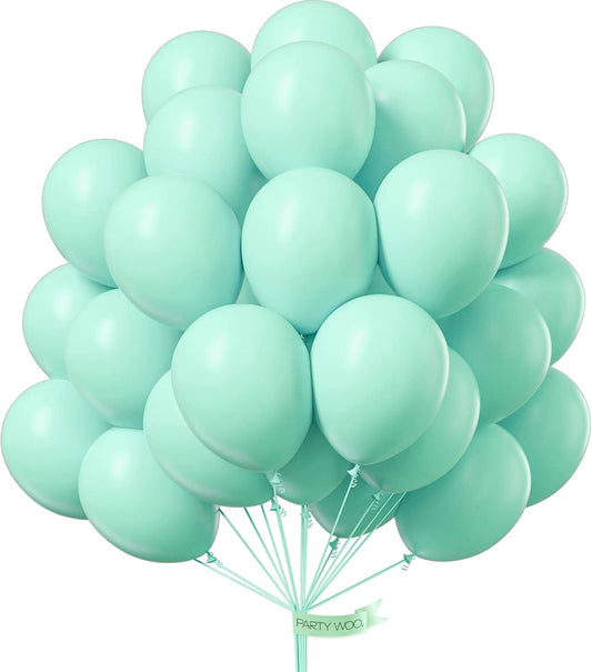 PartyWoo Teal Balloons - 50 Pack 12 Inch Pastel Turquoise Balloons for Celebrations & Events