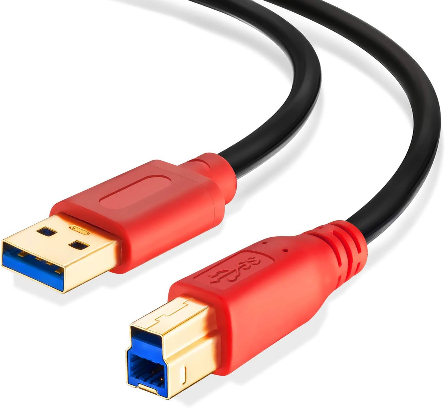 3.0 1.5Ft, (0.5M/1.5Ft) Tan QY USB Cable A Male to B Male Type A to B Male Compatible with Hard Disk