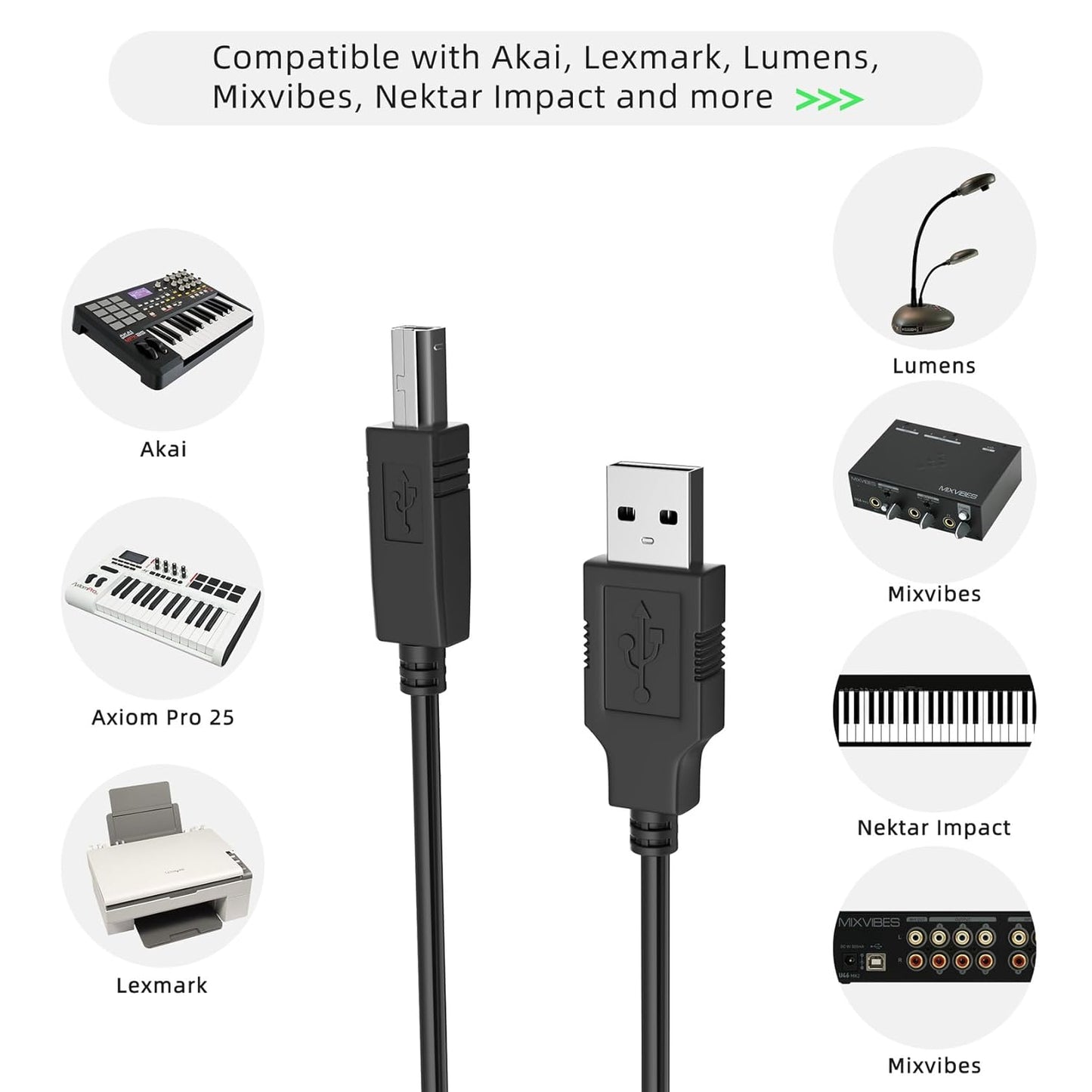 XMHEIRD 6ft BR-800 BR-600 USB Cable for BOSS Digital Recorder Interface Laptop PC Data Cord