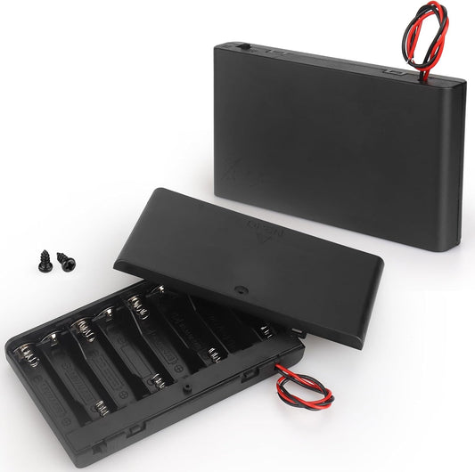 VWEICYY 2 8 Leads,2PCS 8 1.5V x AA Battery Holder housing with x AA Battery Holder Case