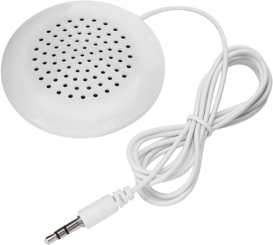 Zyyini 3.5mm Mp3 Mp4 Pillow Speaker, White Sleep Or Hypnosis Speaker New Mini Stereo Speaker for Phone CD Player