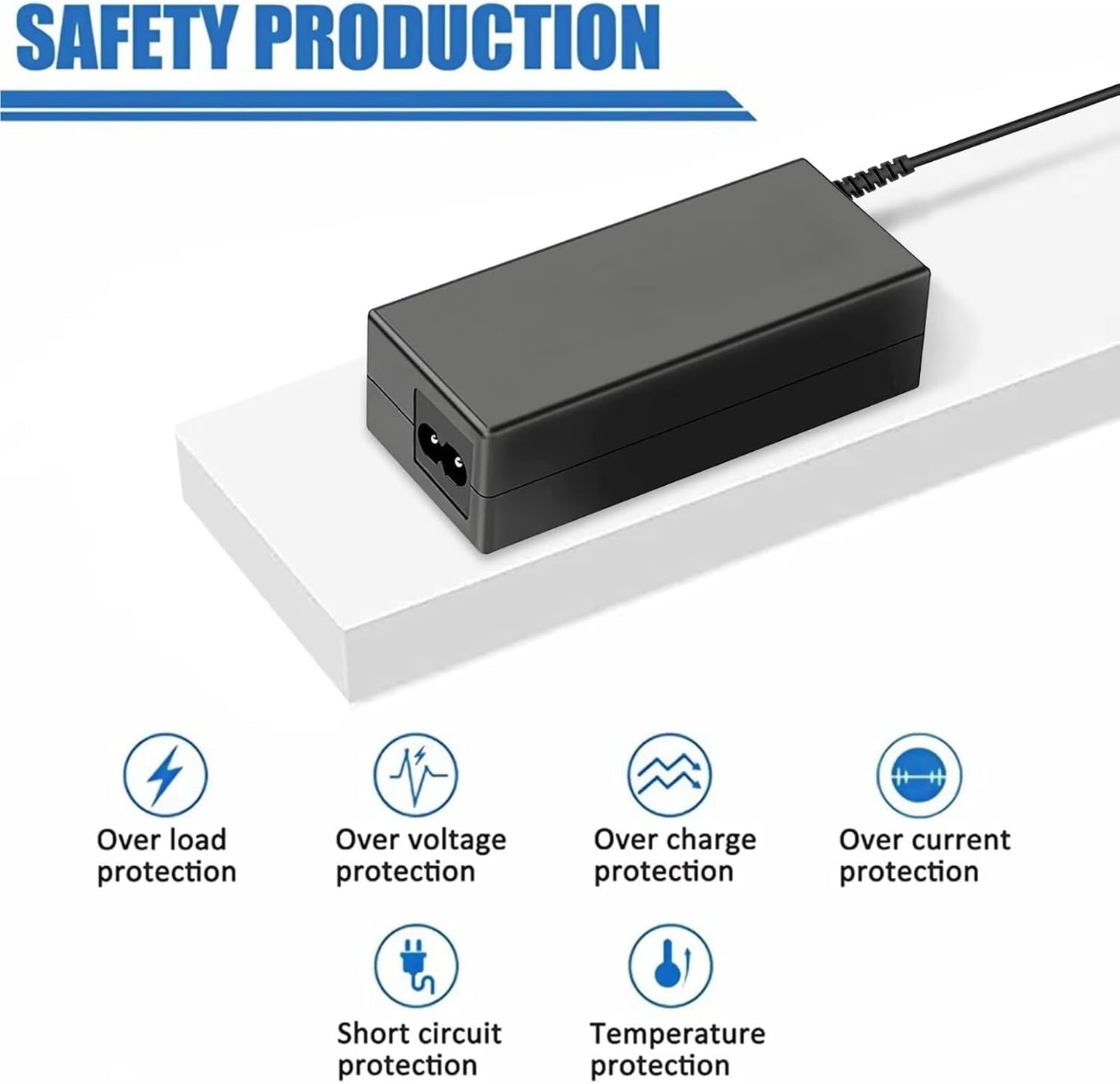 Dysead 12V 5A 8 Replacement DC Power Supply Adapter + Split Power Cord Compatible with CCTV Camera DVR