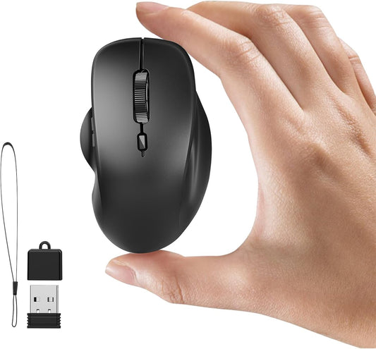 Uiosmuph BT5.1/5.0 2.4Ghz Mini Wireless Bluetooth Mouse for Travel, Silent Rechargeable Computer Mouse for Laptop
