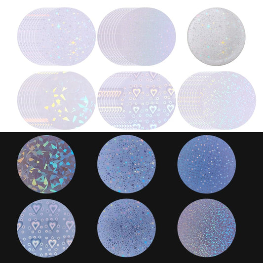 BENECREAT 250Pcs 5 Styles Badge Protective Film, 2.76inch Button Maker Supplies, Plastic Film for DIY Round Badge Button Making DIY Gift