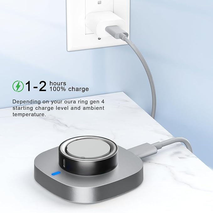 Compatible with Oura Ring Gen 4 Charger Size 12, Fast Charging Dock with USB-C Cable