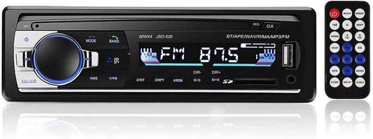 WEPARTICULAR 12V MP3 Single Din Car Stereo Car Radio Receiver Bluetooth Hands-Free, Audio Player USB Port SD Port AUX