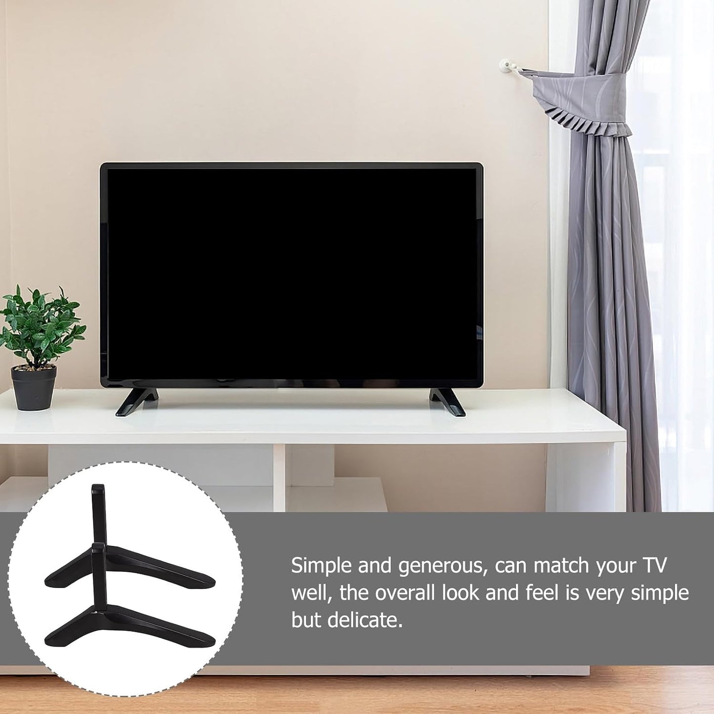 COHEALI Adjustable TV Stand Tabletop Base Bracket with Screws, Aluminum Alloy Desktop TV Mount Riser Stand for LCD LED