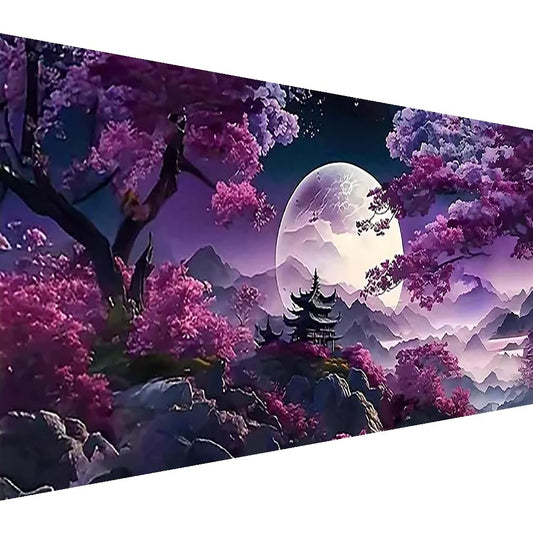 BOHADIY 5D Large Diamond Art Painting,Moon Diamond Painting Kits for Adults,DIY Full Drill Mountain Crystal Rhinestone Arts and Crafts,Tree Gem Art Painting with Diamond Home Wall Decor27.5 X 15.7inch