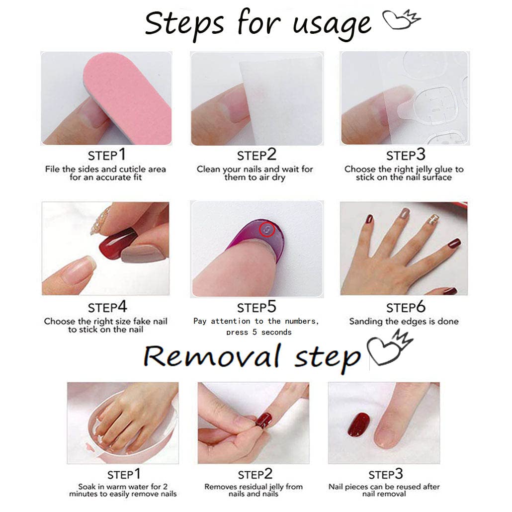Foccna Press on Nails Medium Long Pink Fake Nails Almond Glossy False Nail Tips Artificial Nails Finger Manicure for Women and Girls-24pcs