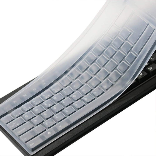CaseBuy 104/107 Clear Desktop Computer Keyboard Cover Skin for PC Keys Standard Keyboard, Anti Dust Waterproof Keyboard