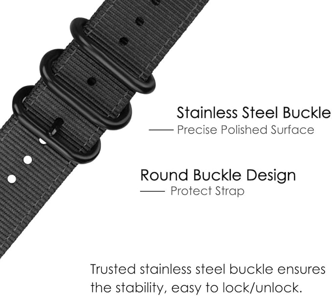 FINTIE Bands Compatible with Fitbit Versa 2/1 / Lite Edition, Soft Nylon Replacement Strap Wristband Accessories (Black)