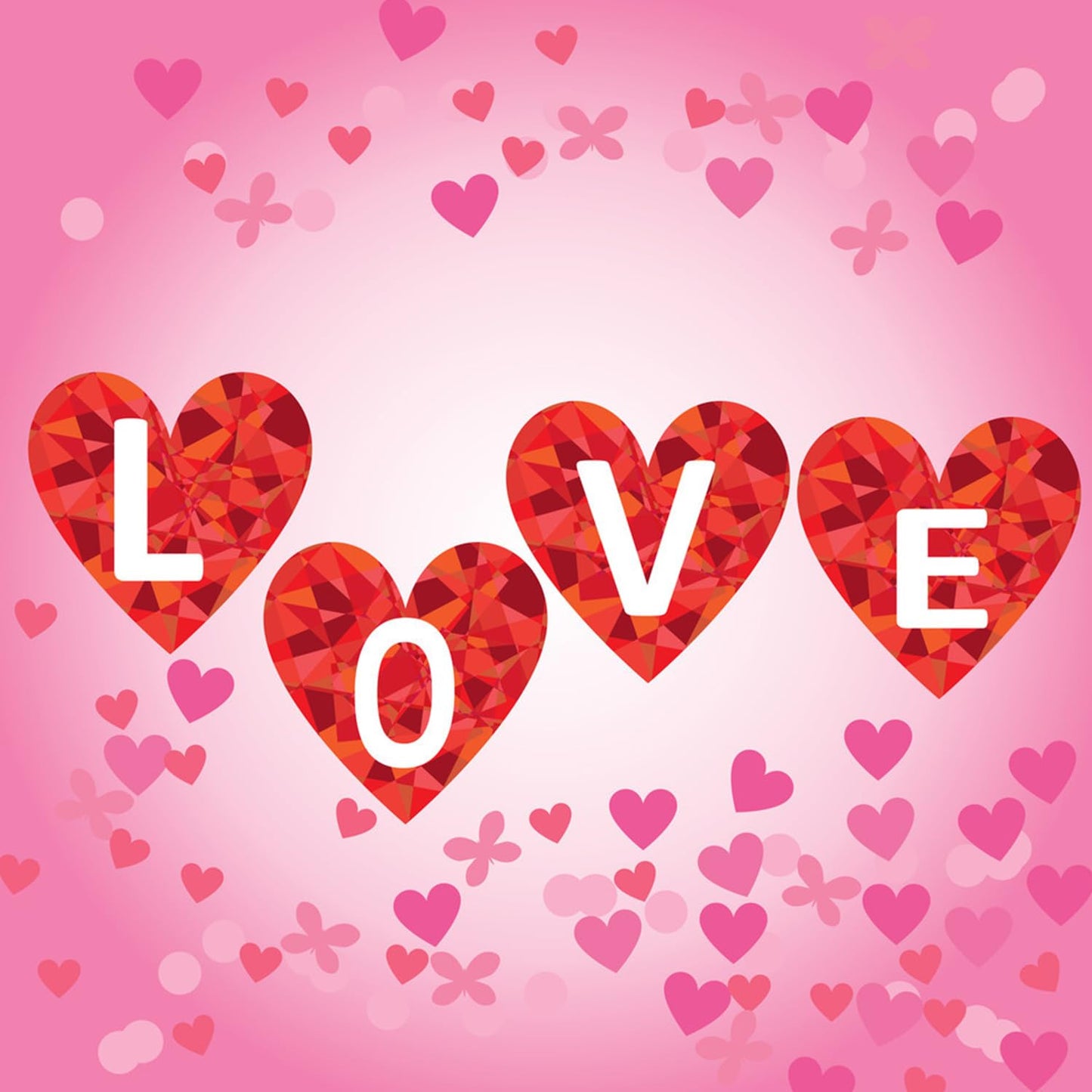 Valentines Press on Nails Medium Square French Tip Fake Nails Translucent Love Design Artificial Acrylic Full Cover Glossy Heart Stick on Nail Artificial Fingernails for Women Festival Manicure 24Pcs