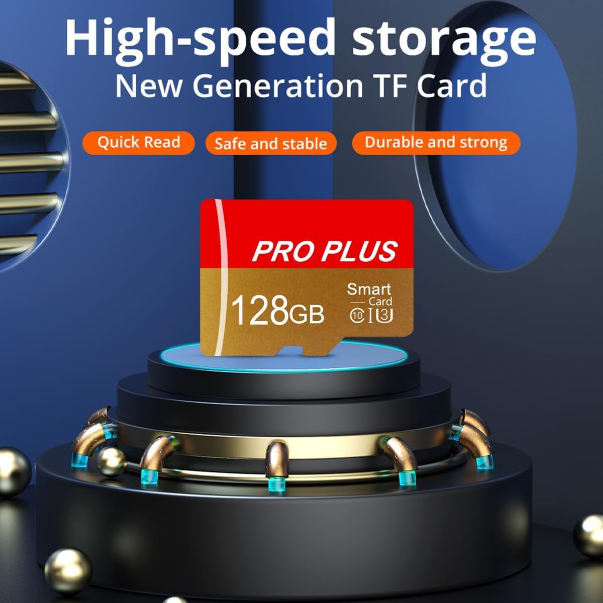 Yicunxin 128GB C10 A1 (128, TF Card with Adapter, High Speed Memory Card, UHS-I Memory TF Card for Tablet/Mobile