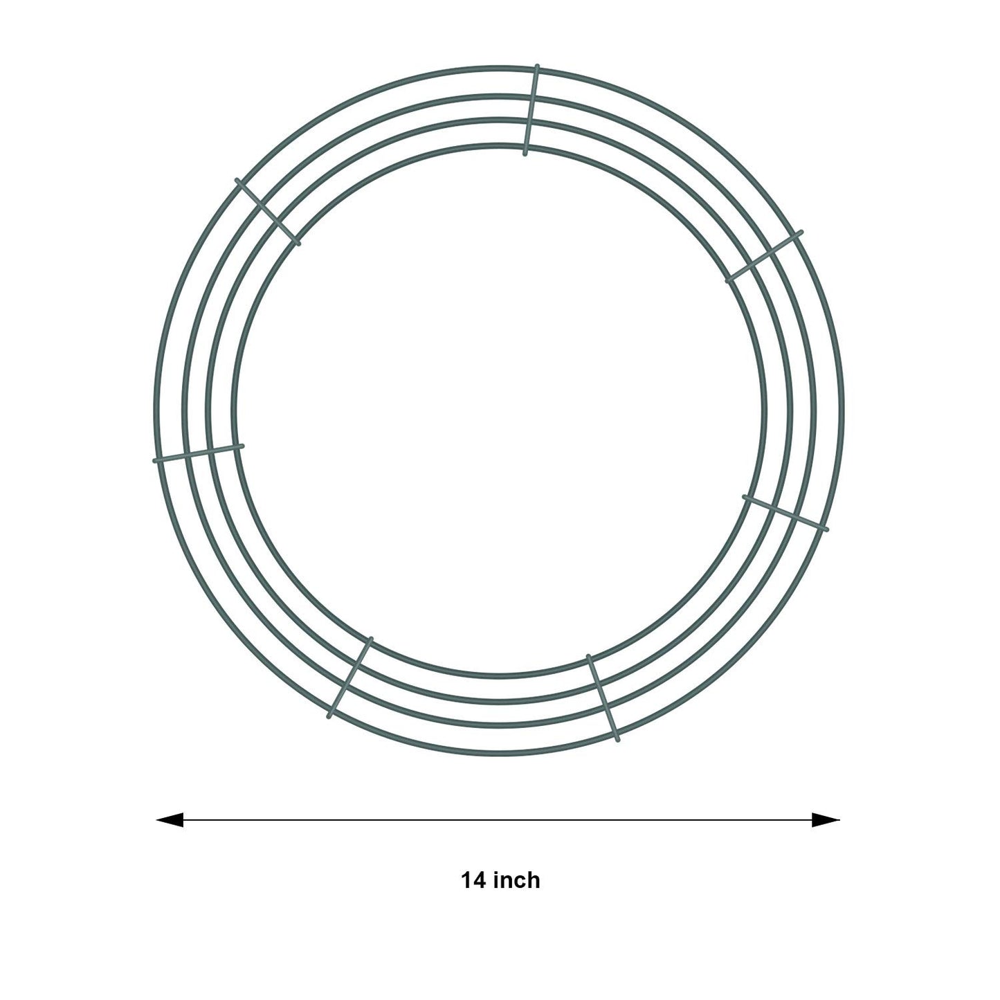 Sumind 6 Pieces 14 Inch Wire Wreath Frame Round Wreath Metal Wire Rings Dark Green Making Rings for Christmas Floral Home Party Decoration DIY Crafts