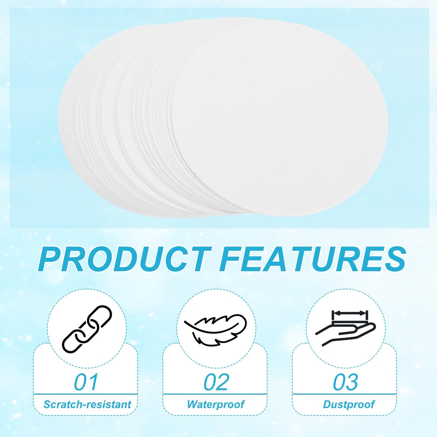 PATIKIL 3.4in (86mm) Button Badge Blank Paper, 100 Pcs Badge for 3 Inch 75mm Round Badge Button Maker Supplies DIY Pattern Painting Handmade Craft