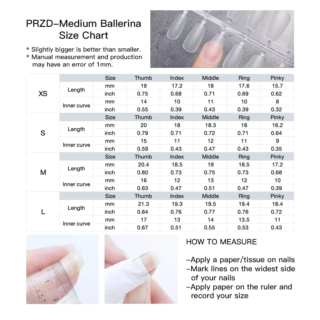 [GLORS] Purly Handmade Medium Ballerina Press on Nails | Mist Forest - Gradient High-end Elegant Wearable Fake False Nails, 10 Pieces (Small, MB)