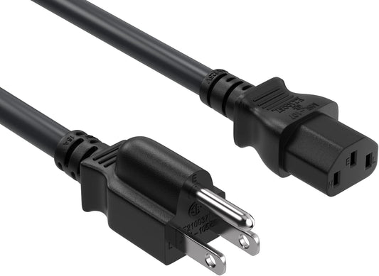 Cable Leader 15ft 14AWG 5-15P C13 3-Prong Computer Power Cord, NEMA to IEC AC Power Cable, Heavy Duty Replacement Power