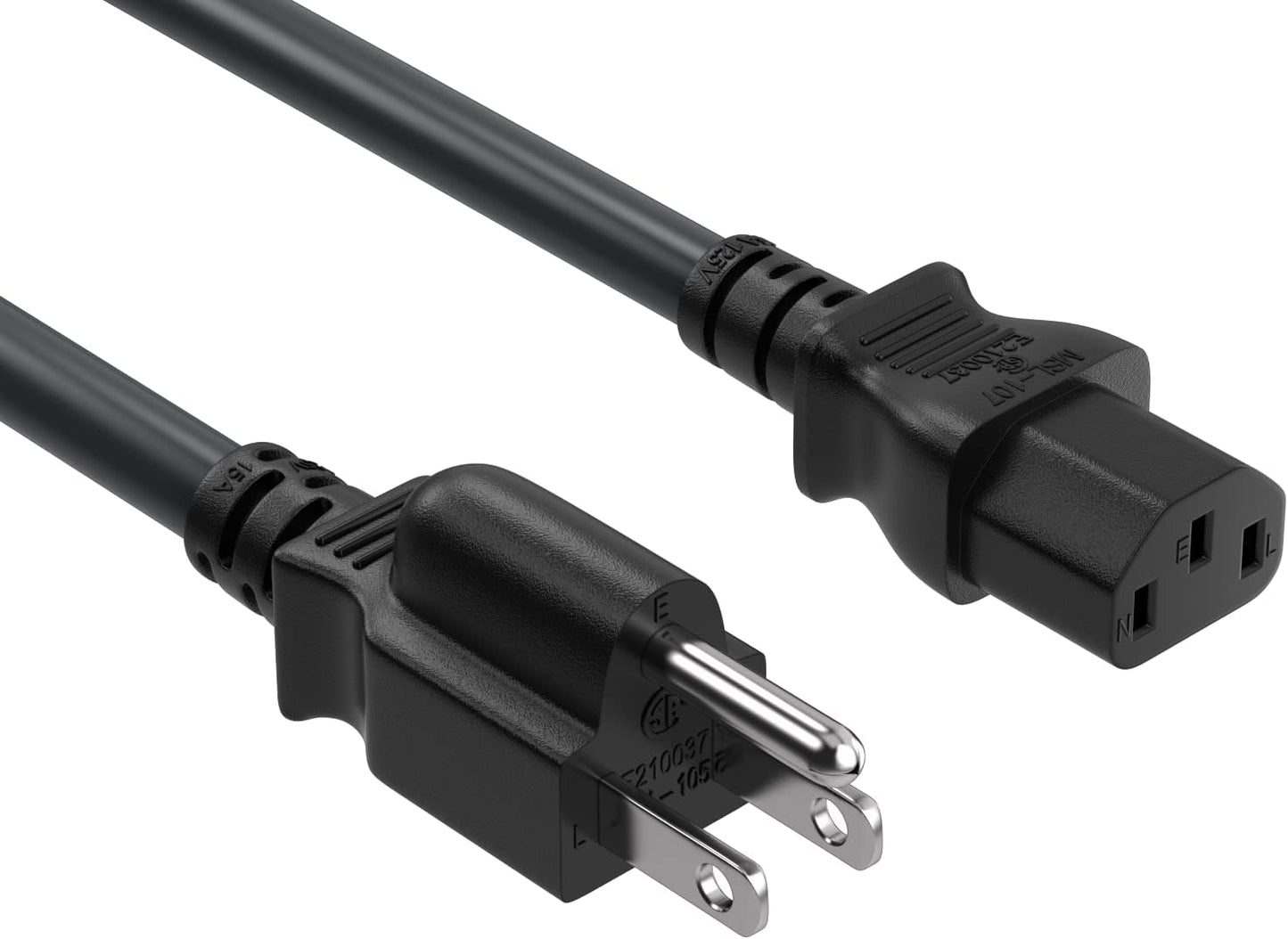 Cable Leader 2ft 18 IEC320 C13 5-15P, AWG Universal Power Cord to NEMA Extension Power Cord, Compatible with Computers