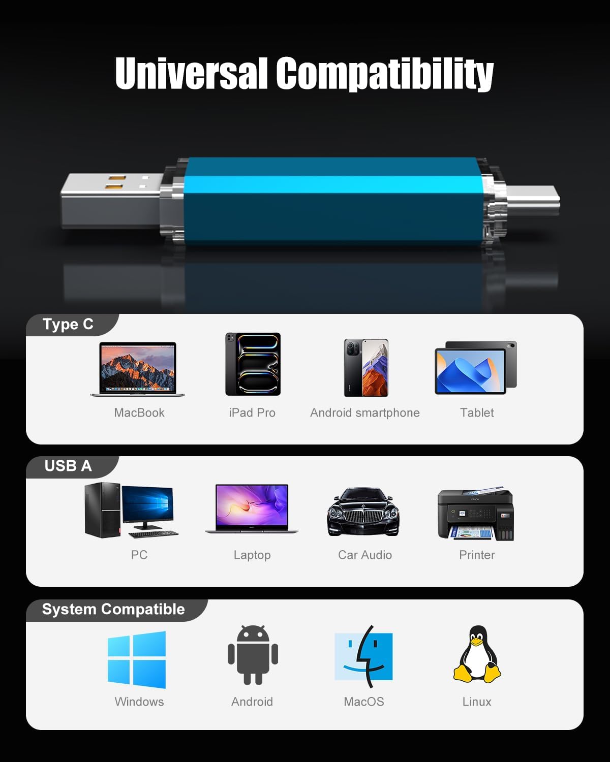 KOOTION 32GB 2 1 3.0/Type USB C Flash Drive in OTG USB C Thumb Drive Dual Drive USB C Memory Stick for Smartphone