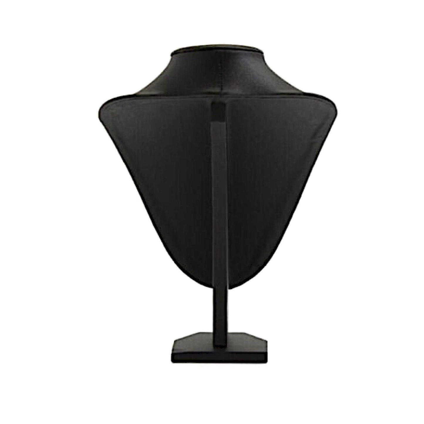 Comelyjewel Necklace Holder Stand Set of 2, Jewelry Bust Display Stand for Necklaces, Velvet Mannequin Jewelry Organizer for Women, Jewelry Display for Vendors, Vanity & Retail (Black Faux Leather)