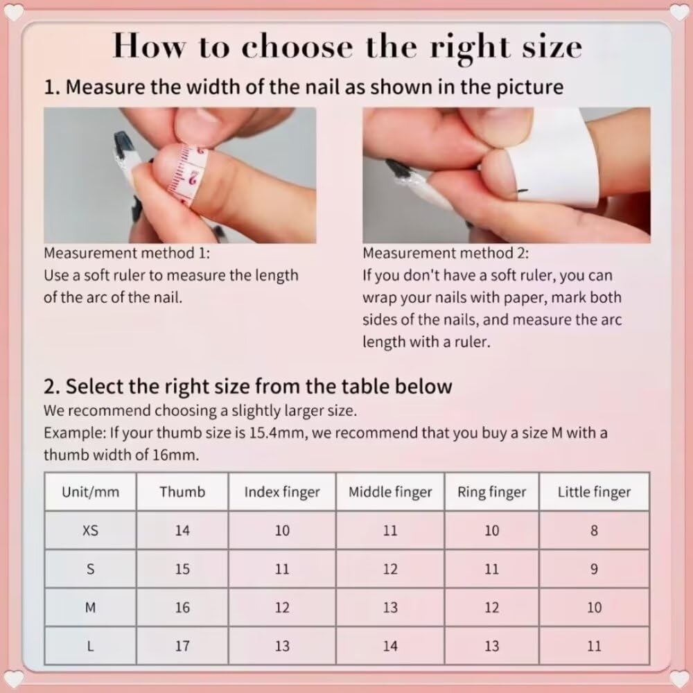 Press On Nails - Handmade 3D False Nails Short Medium Almond 10 Pcs Reusable ABS Material Finger Painting Nail Tip French Salon Design Artificial Fingernail for Women-M size