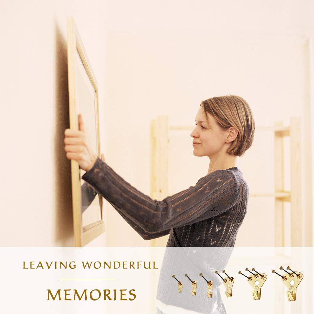 125 Pcs Heavy Duty Picture Hanging Kit With Nails for Wooden/Drywall - Professional Hangers for Canvas, Office Pictures, Clock, House Decoration - Holds 10-100 lbs