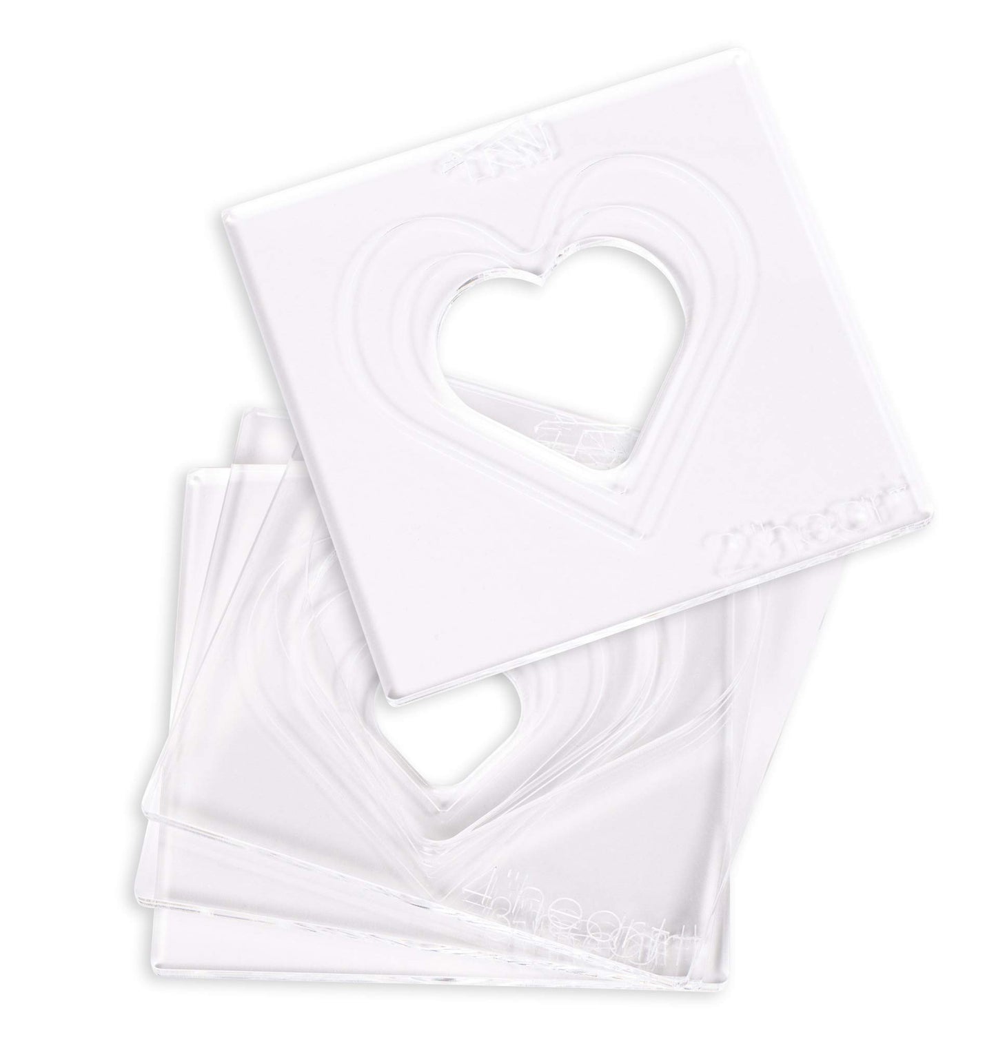 Nested Hearts 4"-1" - Acrylic Router Inlay Templates for Precise Wood Inlay Designs by Tarter Woodworking (MLIS) Multiple Layer Inlay System, Works with Router Inlay kit, Made in USA