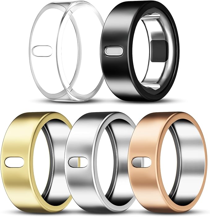 5 Pack Cover Compatible with Oura Ring Gen 4/Oura Ring Gen 3 Horizon/Heritage, Surport Charging with Cover on, Anti-Scratch TPU Protector for Oura Rings Accessories Women Men (Size 7)