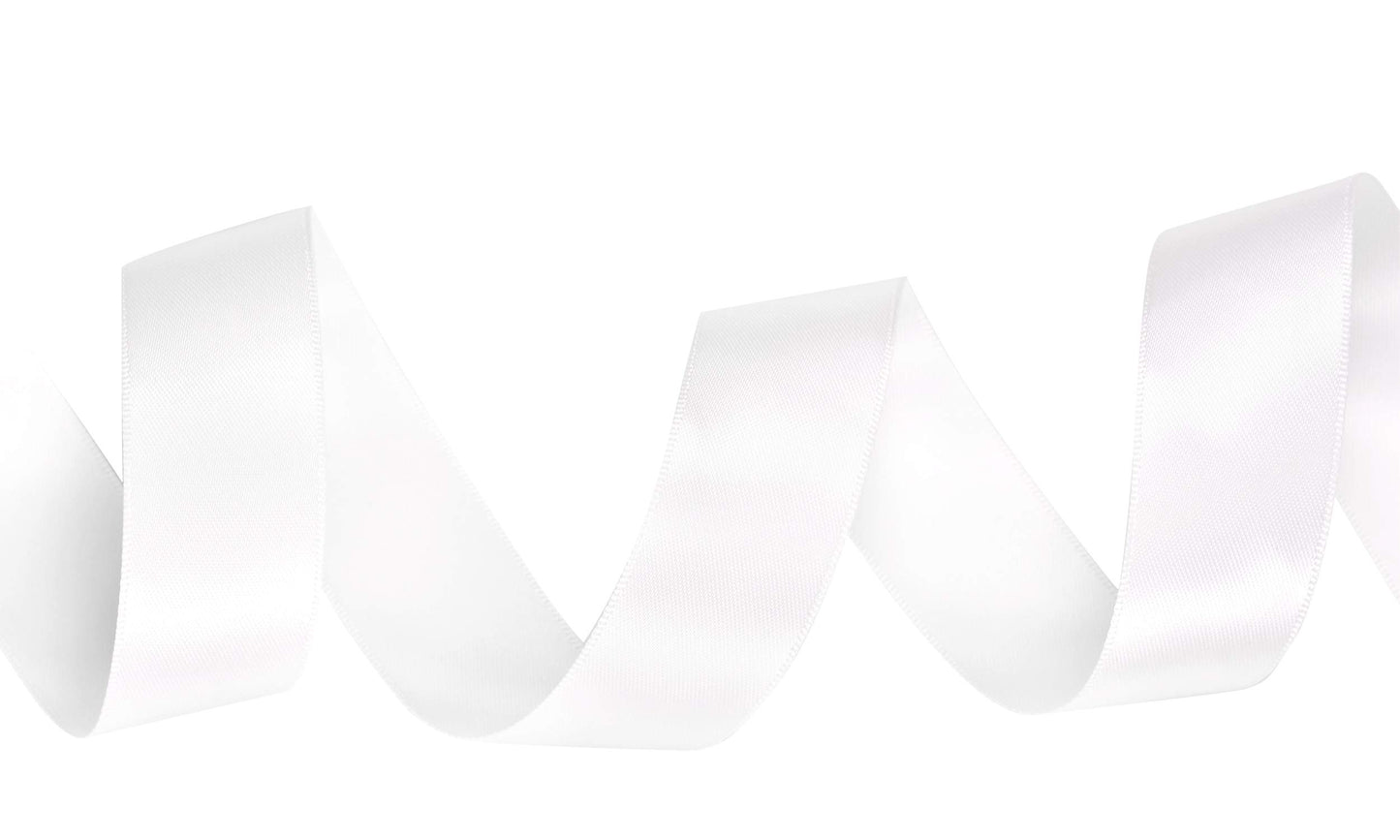YAMA Double Face Satin Ribbon - 1 inch 25 Yards for Gift Package Wrapping,Floral Design,Hair Bow Clip Making,Crafting,Sewing,Wedding Decor,White