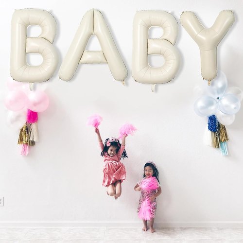 Giant Alphabet K Foil Balloon - Custom Mylar Letter for Birthday Decor | 40 Inch Beige Helium Balloon