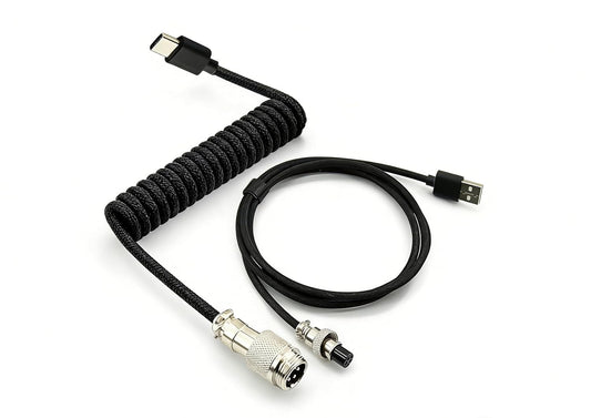 UIGOCLE (1.8 Custom Coiled USB C Cable for Gaming Keyboard, Double-Sleeved Mechanical Keyboard Cable with Detachable