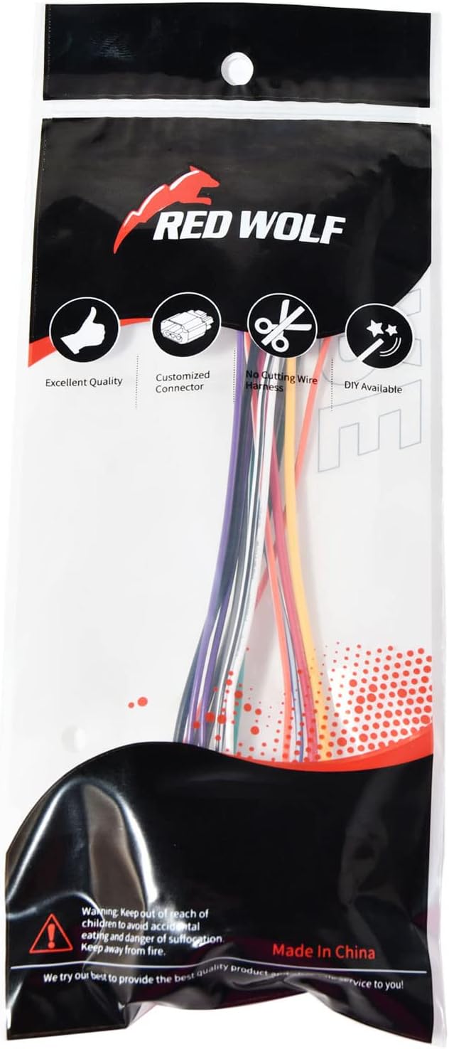 16-Pin DEH-P43 DEH-P3450 DEH12, DEH12A DEH-P6400 DEH-P6450 FH-P4000 DEH-600UB RED WOLF Stereo Wiring Harness Fit