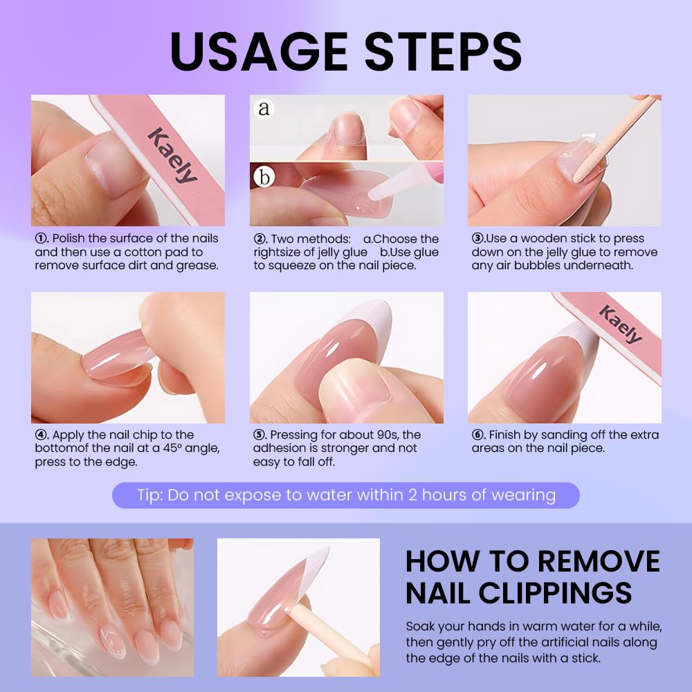 evpct Coffee Brown Press on Nails Short Almond with Leaves Design, Maple Leaf Pink Stick on Nail for Women Gift with Manicure Kit, Reusable Soft Gel Stick on Fake Nail with Designs Perfectly Fit