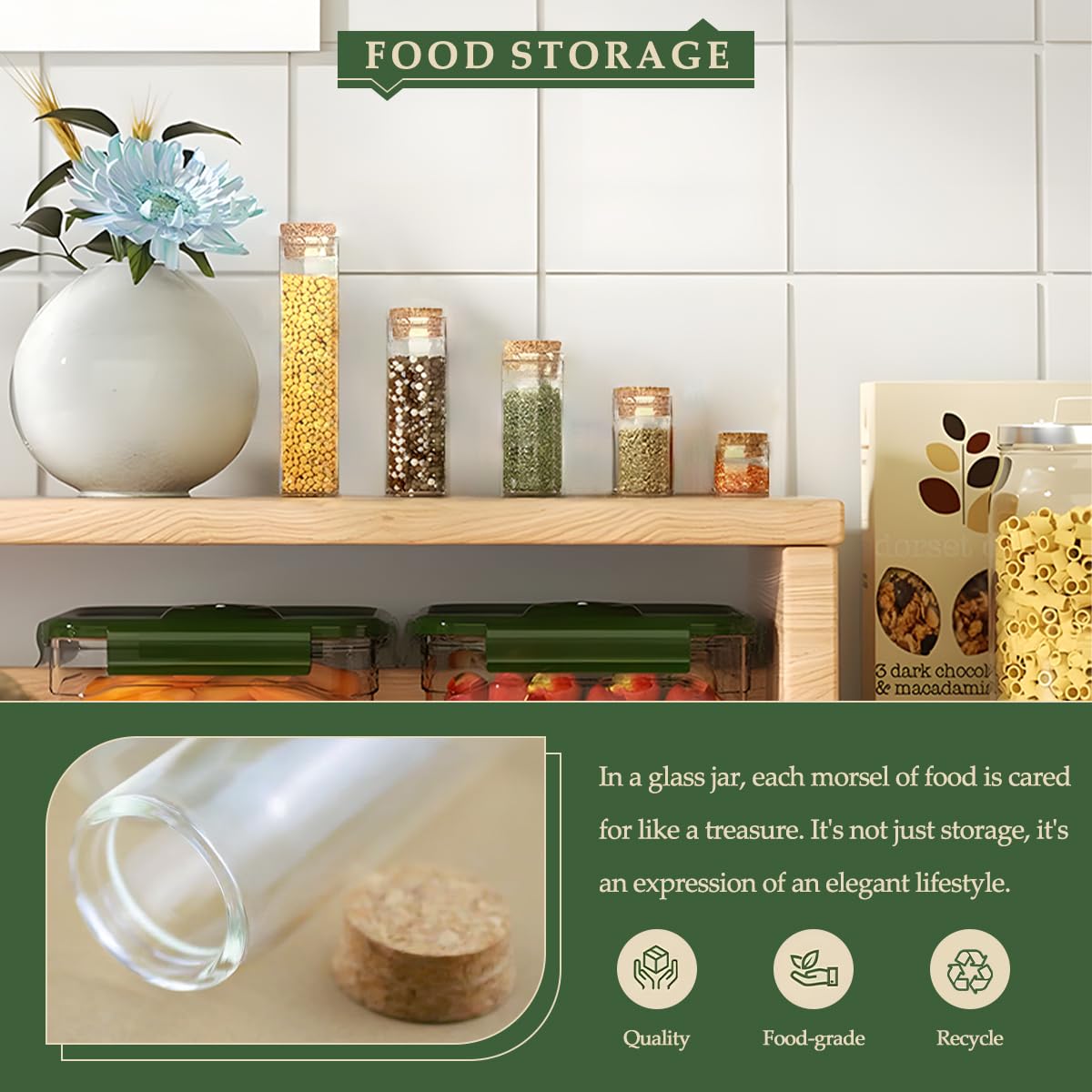 9-Pack 2.03 oz (60 ml) Glass Bottles & Test Tubes with Cork Stoppers – for Spell Jars, Spice Storage, DIY Favors, Travel Memories, Plant Propagation – Empty Recyclable Containers for Crafts, Kitchen