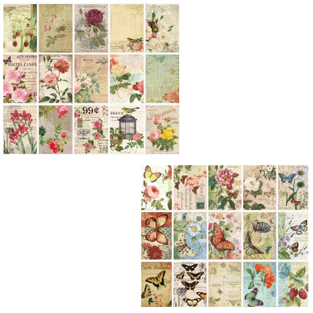 150pcs Vintage Scrapbooking Paper,Old Book Page Music Notes Background Material Paper for DIY Decoupage Junk Journal Scrapbooks Supplies