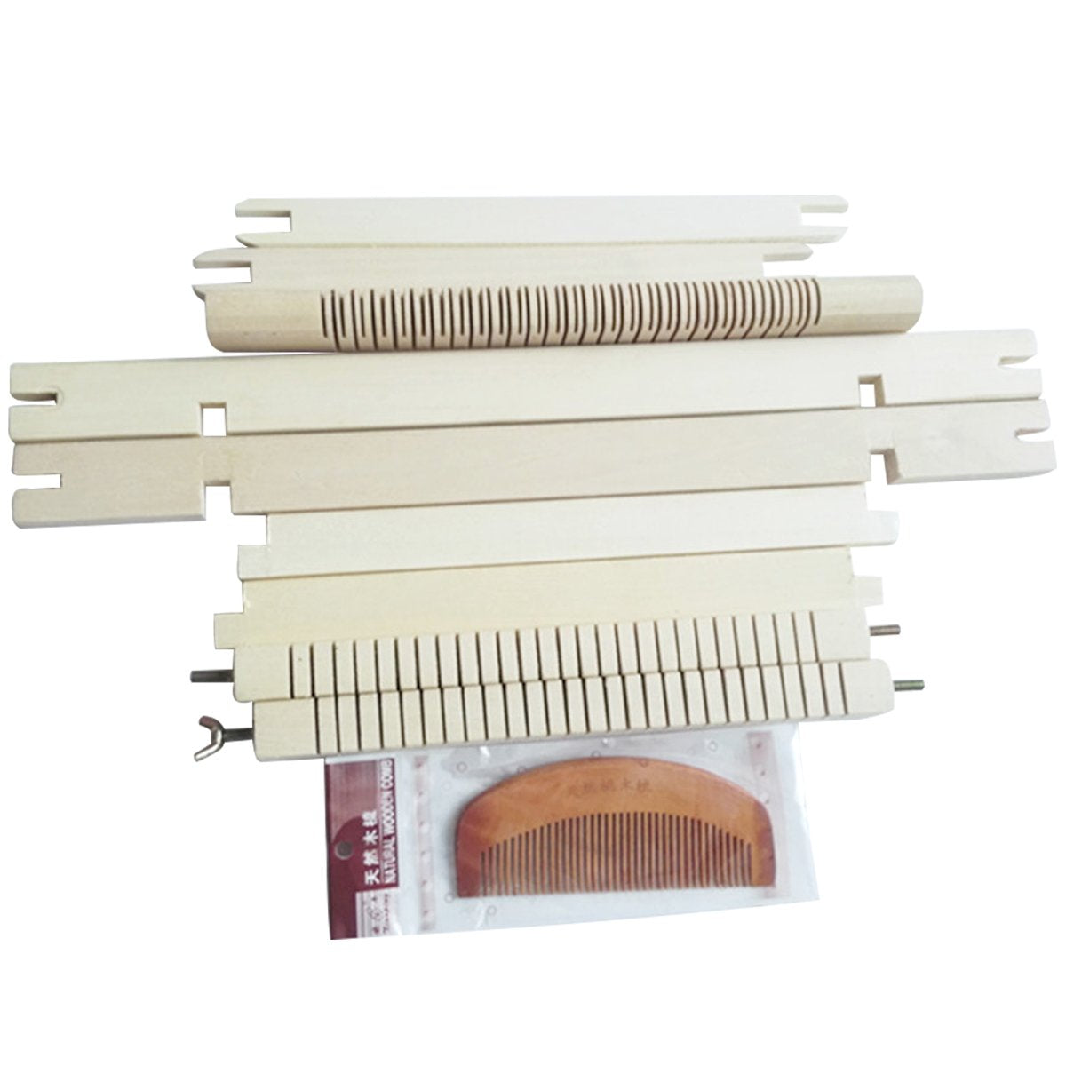 KISSBUTY Wooden Multi-Craft Weaving Loom Large Weaving Frame to Handcraft for Beginners, 9.9 by 15.7 by 1.3 Inches (Wooden)