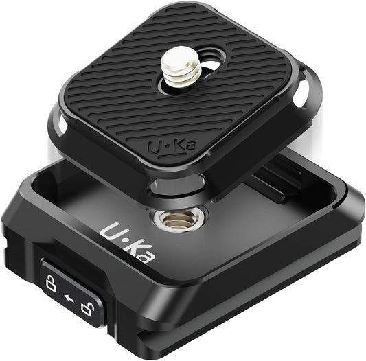 ULANZI UKA01 1/4''-3/8" 38mm 20kg Camera Quick Release Plate, Tripod Mount Adapter Camera Quick Release Kit w Screw