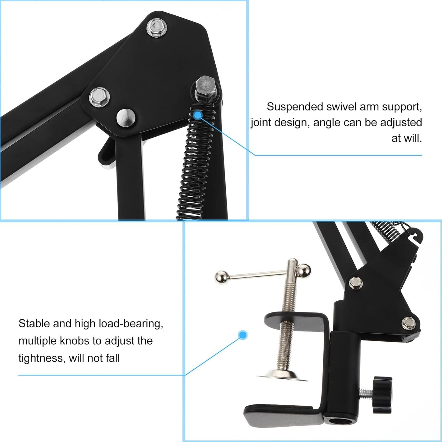 Alipis 1/4 Metal Webcam Stand Scissor Arm Desktop Camera Clamp Mount with Screw for Live Streaming and Video Recording