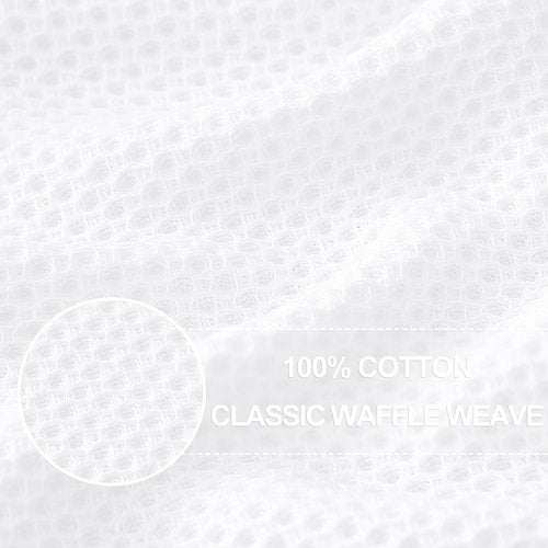 Homaxy 100% Cotton Kitchen Dish Towels - Ultra Soft & Absorbent Quick Drying | 13 x 28 Inches, 18-Pack, White
