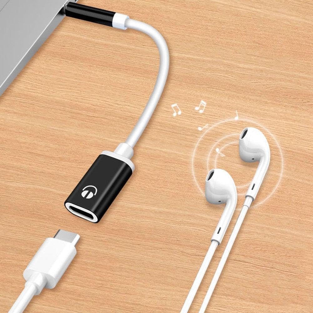 Risprsulen 3.5mm MP3 to TypeC Female Audio Adapter - Black, Compatible with Players, Smartphones, CD Players, Laptops
