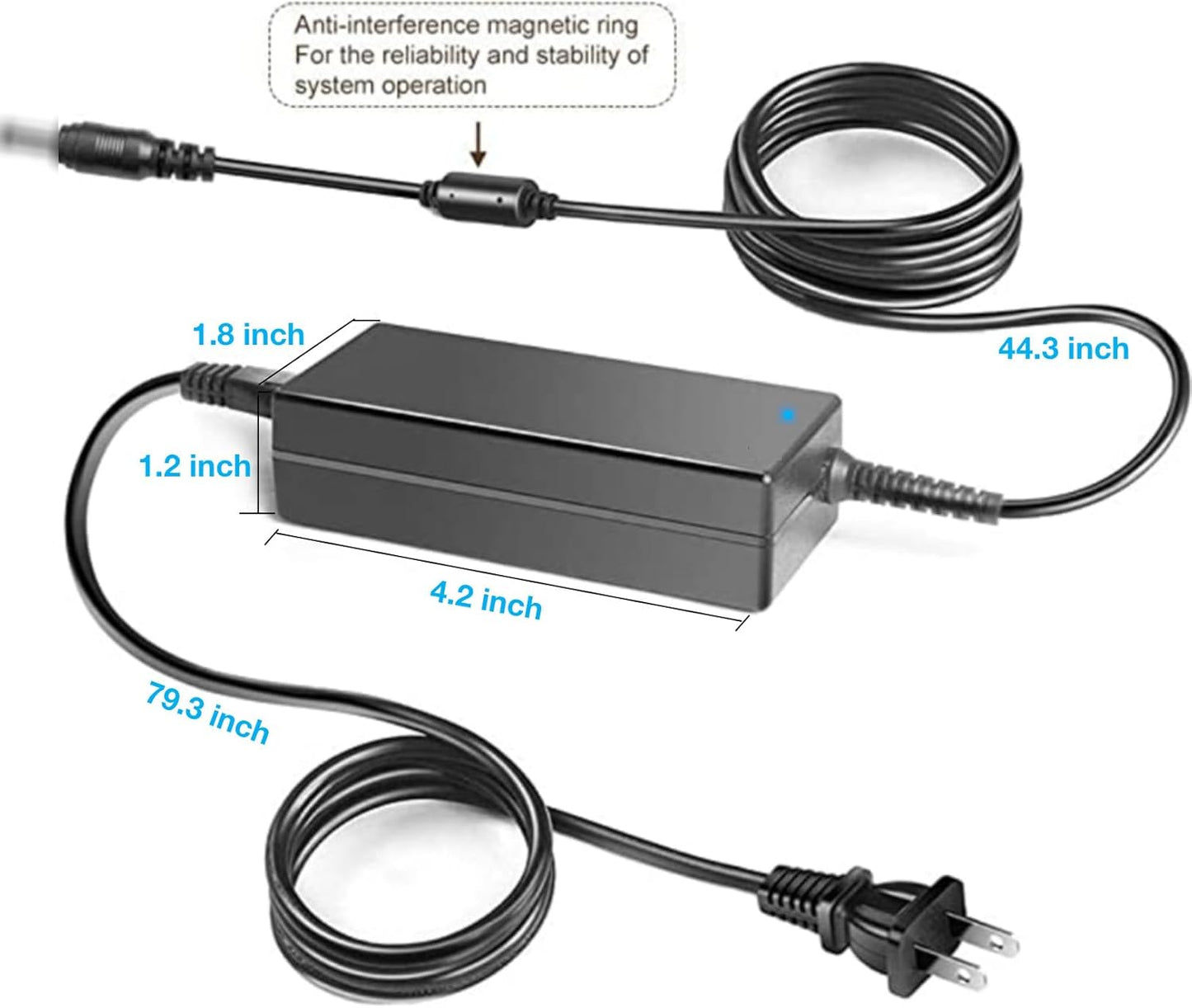 Kircuit QS4474 AC Adapter Replacement for Q-See Video Surveillance Security Monitor Recorder System