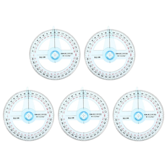 iplusmile 10 Pcs 360 Degree Circle Protractor with Swing Arm 4 Inch Plastic Angle Finder Measuring Ruler for School Geometry Drafting and Woodworking Classroom Bulk Sky Blue