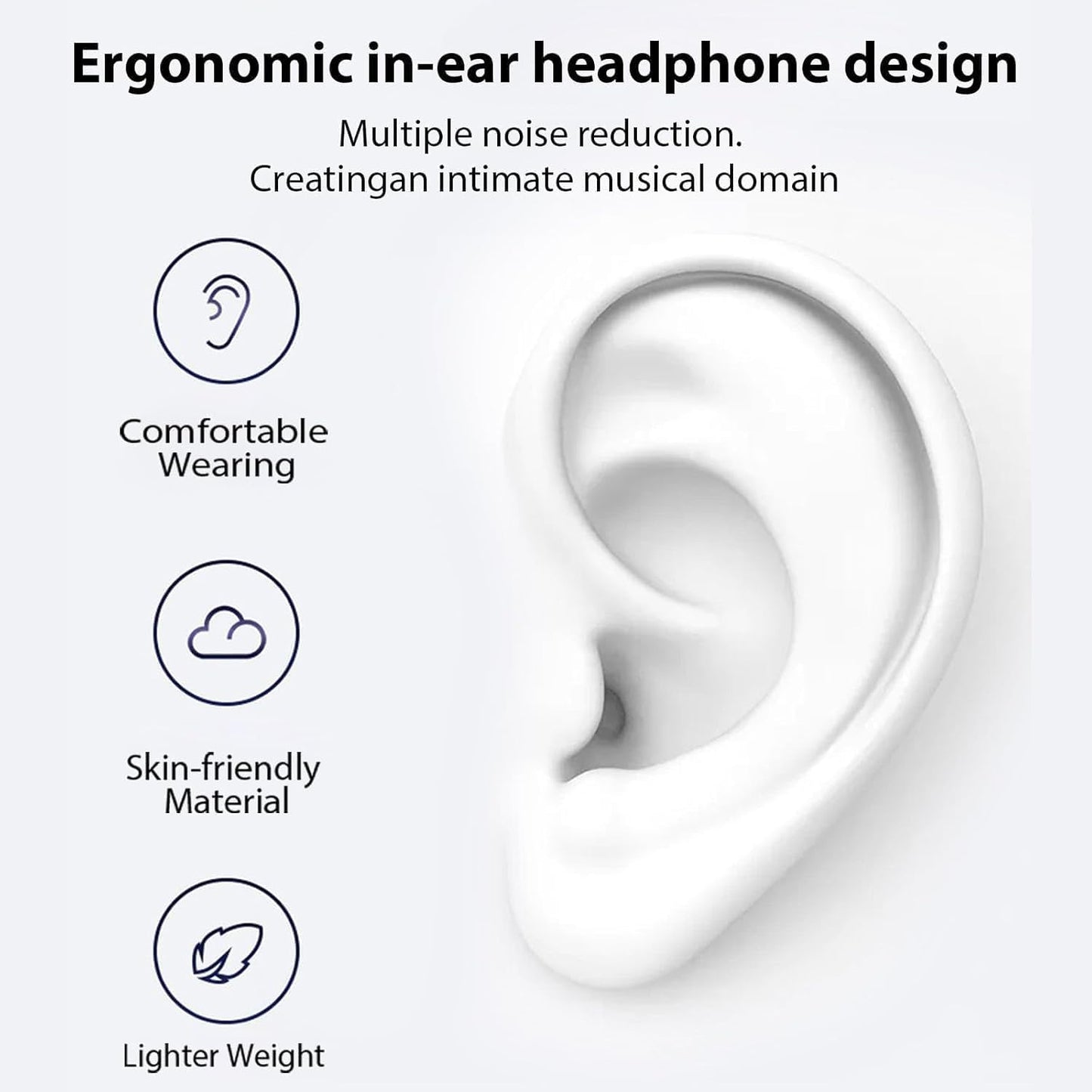 YEKBYOE 2 Pack, 3.5mm Wired Earphones No Microphone Earbuds, Stereo Sound In-Ear Earphones with Tangle-Free Cord