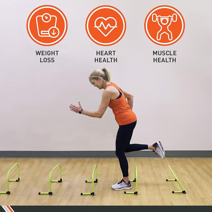 Body Sport Adjustable Athletic Speed Training Hurdles, Jumping & Speed Training Fitness Equipment, Hurdles for Track & Field, Basketball, Soccer & More, Set of 5