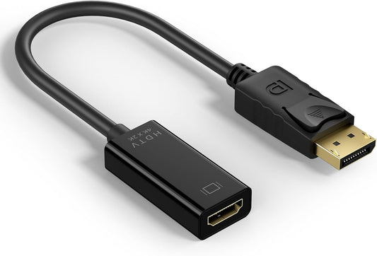 Vanjua 4K DisplayPort to HDMI Adapter, Uni-Directional Display Port DP to HDMI Adapter Cable Male to Female Compatible