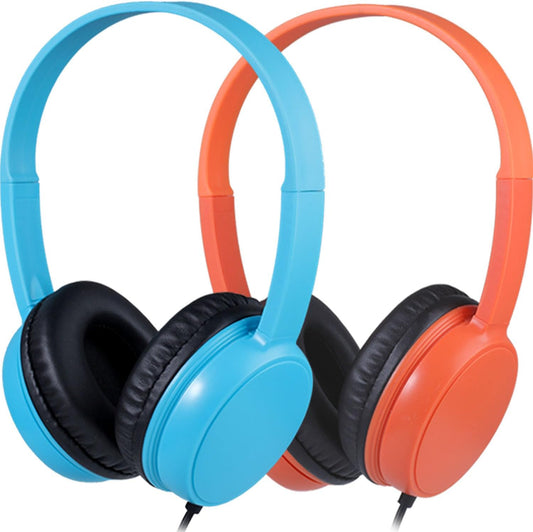 Waneni 2 Pack 3.5mm Headsets Wired Headphones Bulk for Classroom School, Pulg, Lightweight, Sturdy for Kids Students