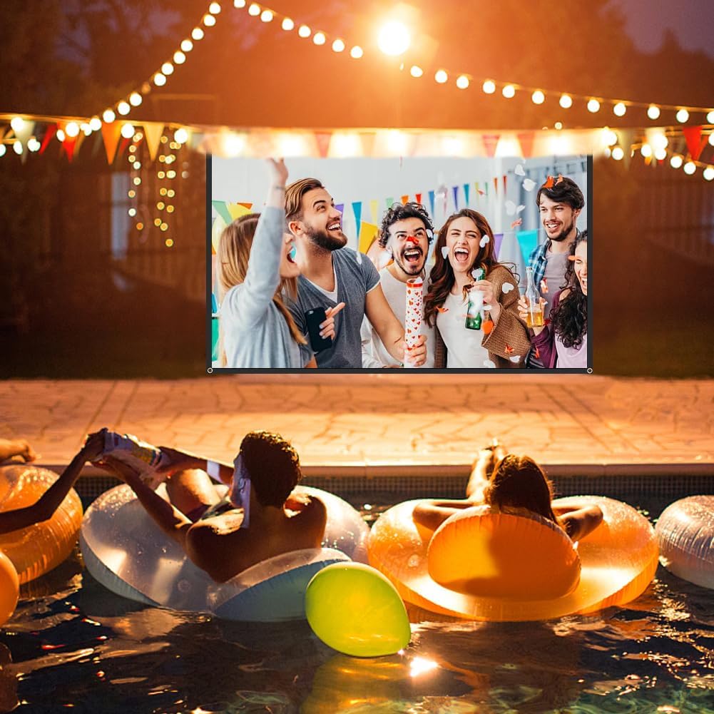 Zornaveli 4K 60"|72"|84"|100"|120"|150" (60 INCH) Projector Screen, HD Home Movie Projection Screen, Anti-Crease