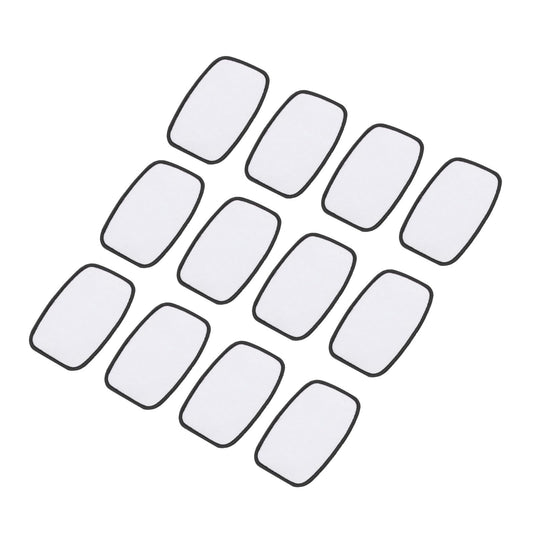 MECCANIXITY 30pcs Sublimation Patch Blank, 10x6cm/3.94x2.36 inch Fabric Iron-on Blank Heat Transfer Repair Patch for DIY Crafts Caps Clothes, White with Black Border